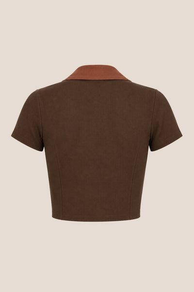 Espresso Collar Top