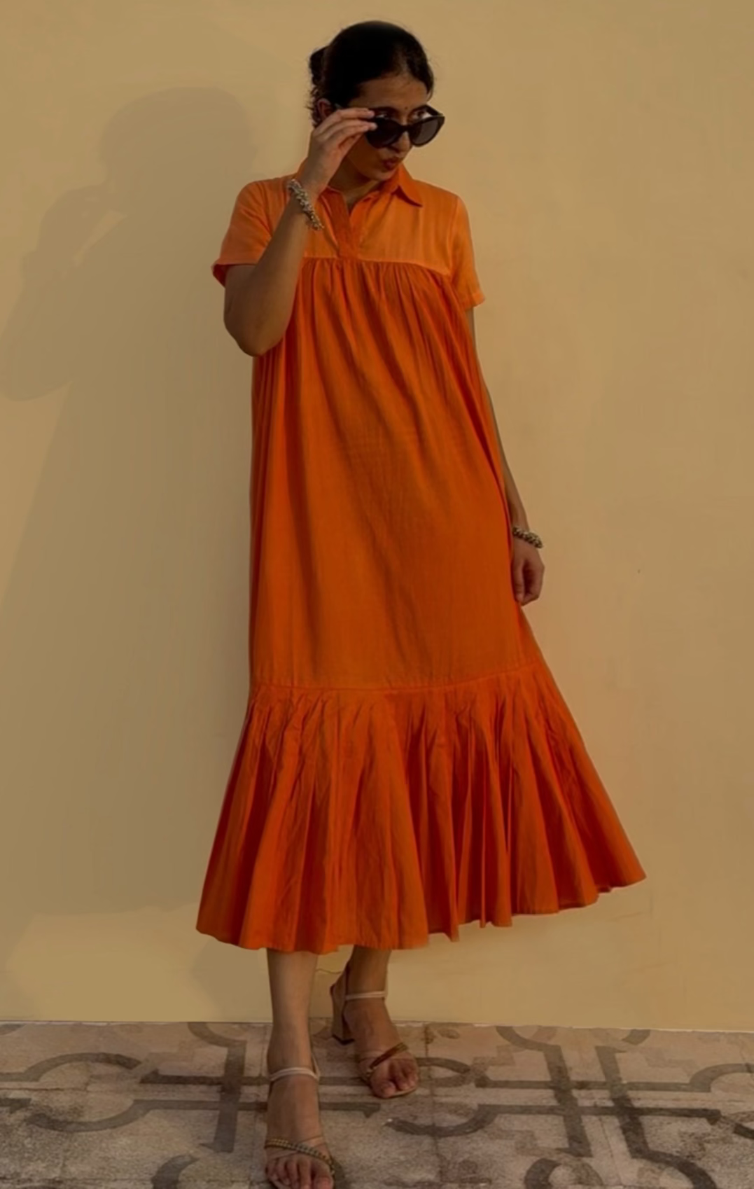 Orange Midi Dress