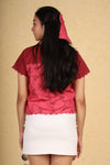 Red Blossom Cherry Scallop Shirt